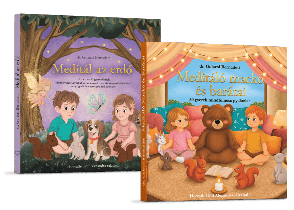 Meditáló mackó és barátai könyv + Meditál az erdő könyv